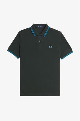 Fred Perry Men’s Twin Tipped Polo Shirt in Night Green