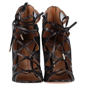 Aquazzura French Lover Leopard Print Sandals in Brown Pony Hair