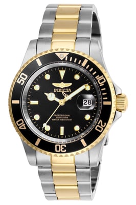 Invicta Pro Diver 26973 Heren Horloge - Quartz Uurwerk - Roestvrij Staal met zwarte Wijzerplaat - 40mm