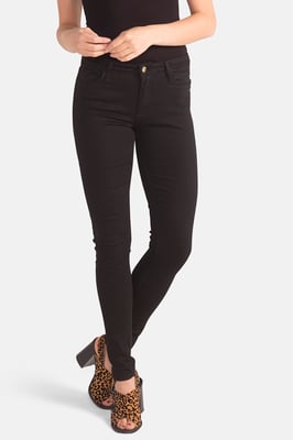 Black Organic Cotton Super Skinny Mid-Rise Denim Jeans