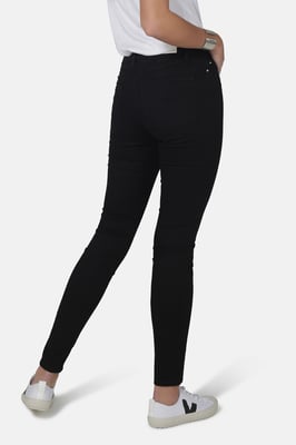 Black Organic Cotton Super Skinny Mid-Rise Denim Jeans