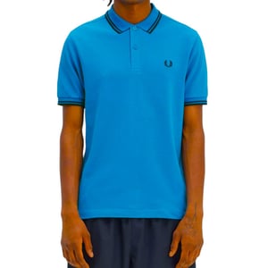 Fred Perry M3600 Twin Tipped Polo Shirt Ocean Blue