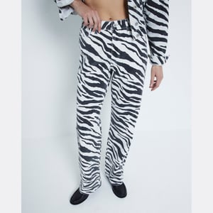 River Island Womens Straight Jeans Black Zebra Relaxed