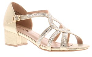 Miss Riot Girls Sandals Jewelled Heeled Party Straps Loom gold