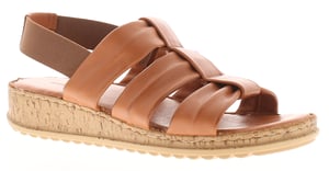 Hush Puppies Womens Sandals Eden Leather Elasticated tan