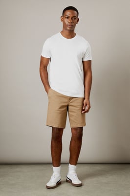 Burton Mens Classic Navy Chino Shorts Relaxed Fit Cotton Elastane Casual