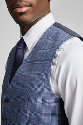 Hemlock Blue Raspberry Check Waistcoat