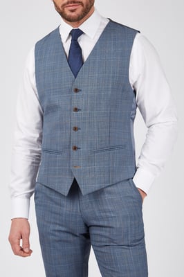 Scott Sharkskin Overcheck Waistcoat