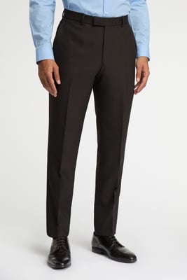 Regular Fit Brown Birdseye Trousers