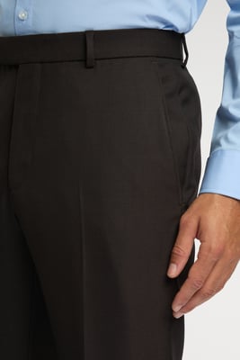 Regular Fit Brown Birdseye Trousers