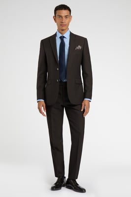 Regular Fit Brown Birdseye Jacket