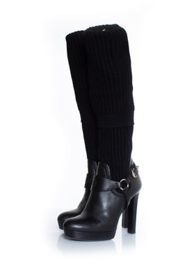 Black over knee sock boots