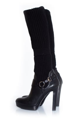 Black over knee sock boots