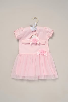 Rose Ribbon Detail Dress and Headband Outfit Set