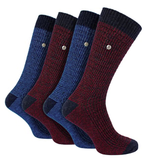 4 Pack Mens Cotton Dress Socks | Spirit Square Knit Socks