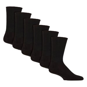 6 Pack Diabetic Bed Socks with Grips | Non Slip Extra Wide Slipper Socks
