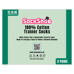 3 Pack Mens 100% Cotton Trainer Socks