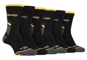 Mens 6 Pack Heavy Duty Work Socks with Reinforced Heel and Toe