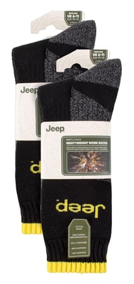 Mens 6 Pack Heavy Duty Work Socks with Reinforced Heel and Toe
