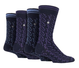 4 Pack Mens Cotton Dress Socks | Spirit Square Knit Socks