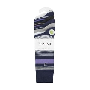 5 Pack Mens Bamboo Bright Striped Patterned Socks