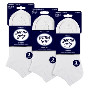 9 Pack Mens Diabetic Trainer Socks, Swollen Feet Wide Ankle Socks