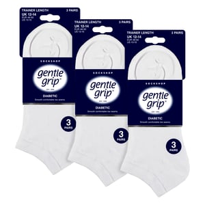 9 Pack Mens Diabetic Trainer Socks, Swollen Feet Wide Ankle Socks