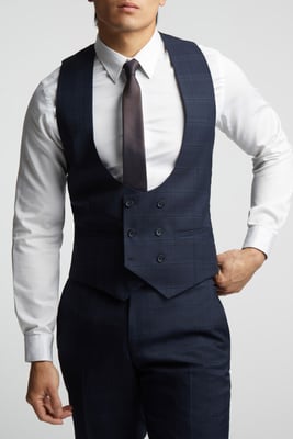 Textured Check Waistcoat