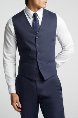 Linen Tailored Fit Waistcoat