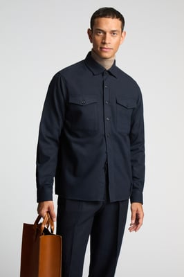 Flannel Trousers in Navy