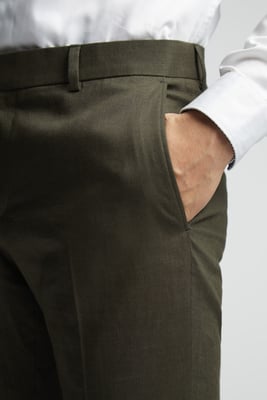 Linen Tailored Fit Suit Trousers