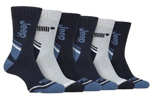 Mens 6 Pack Walking Boot Socks | Polyester Outdoor Socks for Hiking