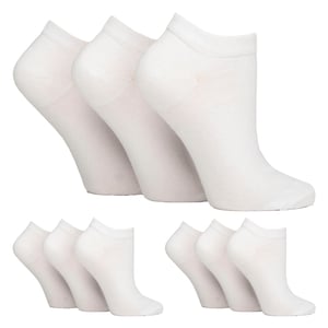 9 Pack Womens Diabetic Trainer Socks | Wide Ankle Socks for Swollen Feet