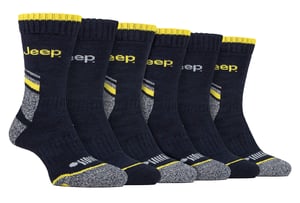 Mens 6 Pack Heavy Duty Work Socks with Reinforced Heel and Toe