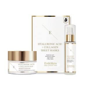 Hyaluronsyra & Kollagen Dagkräm 50 ml + Hyaluronsyra & Kollagen Serum - 60 ml + Hyaluronsyra & Kollagen Mask - 3 stycken