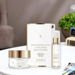 Hyaluronsyra & Kollagen Dagkräm 50 ml + Hyaluronsyra & Kollagen Serum - 60 ml + Hyaluronsyra & Kollagen Mask - 3 stycken