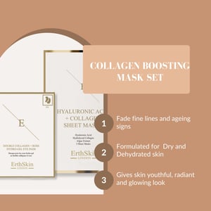Hyaluronic Acid & Collagen Mask - 3 sheets + Double Collagen + Rose Hydrogel Eye Pads 5 X 2