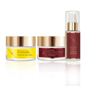 Retinolserum 30 ml + Retinol Nattfuktkräm 50 ml + Spf50 Kollagendagkräm 50 ml
