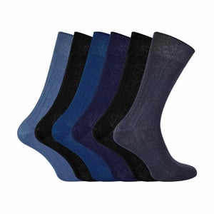 6 Pack Mens 100% Egyptian Cotton Dress Socks