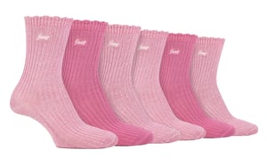 Ladies 6 Pack Bamboo Boot Socks | Cute Scalloped Top Socks