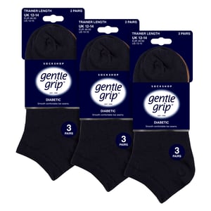 9 Pack Mens Diabetic Trainer Socks, Swollen Feet Wide Ankle Socks
