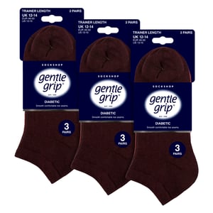 9 Pack Mens Diabetic Trainer Socks, Swollen Feet Wide Ankle Socks
