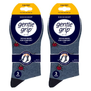 6 Pairs Mens  NON ELASTIC Cotton Rich Novelty Patterned Socks