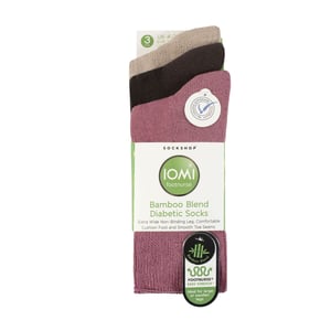3 Pack Extra Wide Bamboo Diabetic Socks for Swollen Legs