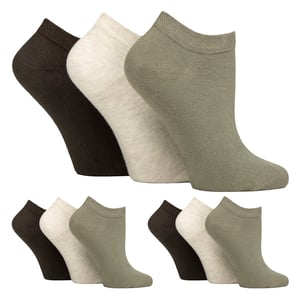 9 Pack Womens Diabetic Trainer Socks | Wide Ankle Socks for Swollen Feet