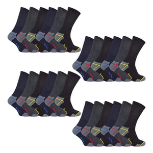 24 Pairs Mens Multipack Ultimate Cotton Rich Work Socks