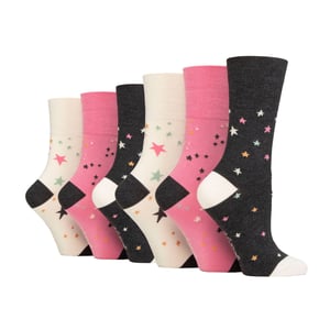 6 Pack Ladies Non Elastic Loose Top Bamboo Socks