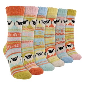 Dames 6-Pack Alpaca Sokken met Schapenpatroon
