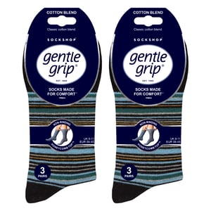 6 Pack Mens Non Elastic Square Patterned Cotton Socks for Poor Circulation