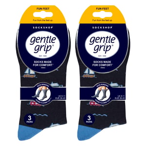 6 Pairs Mens NON ELASTIC Cotton Rich Novelty Patterned Socks